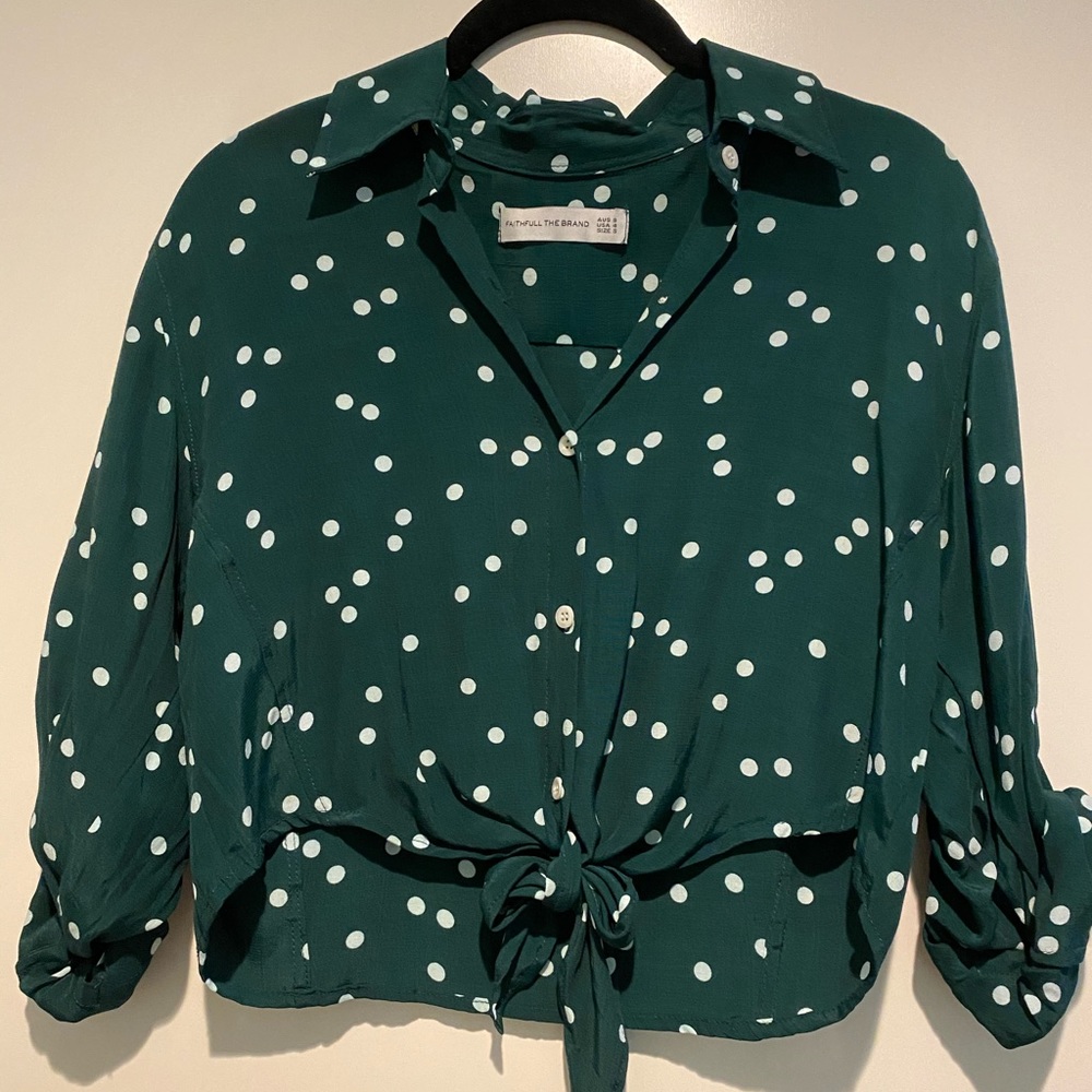 Faithfull the Brand Button Crop Top